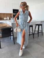 RIMA™ | Robe sculptée en denim : élégance fluide pour journée et soirée - Image 6