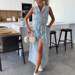 RIMA™ | Robe sculptée en denim : élégance fluide pour journée et soirée - Image 3