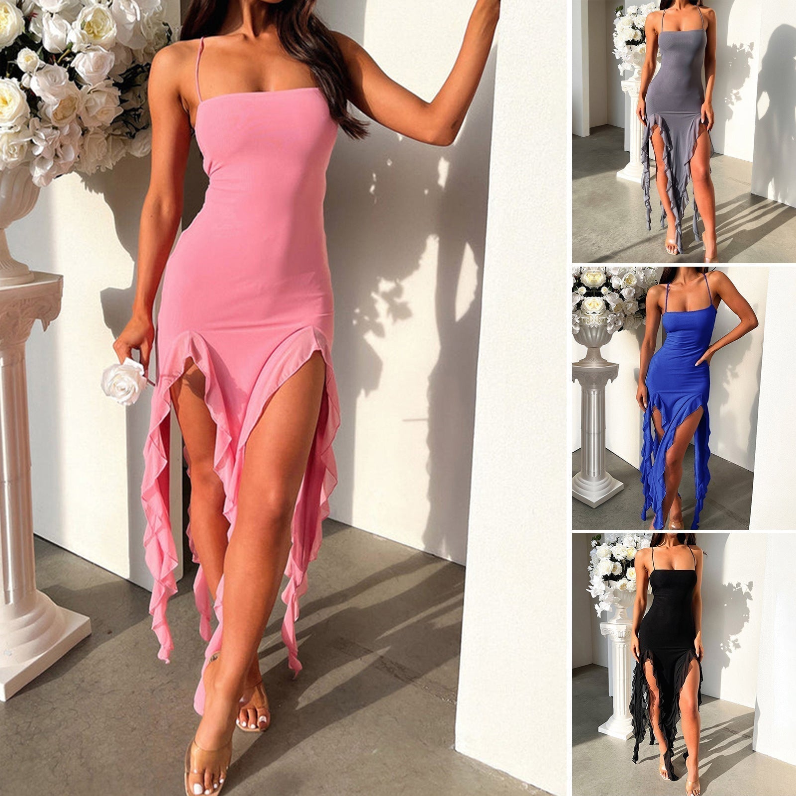 Robe_Irys_avec_volants_l_gants_pour_un_look_de_soir_e_chic._d7cf8802-8064-4813-acde-7c505c14daf8.jpg Irys™ | Robe Moulante à Volants - Élégance et Confort Assurés - Image 1