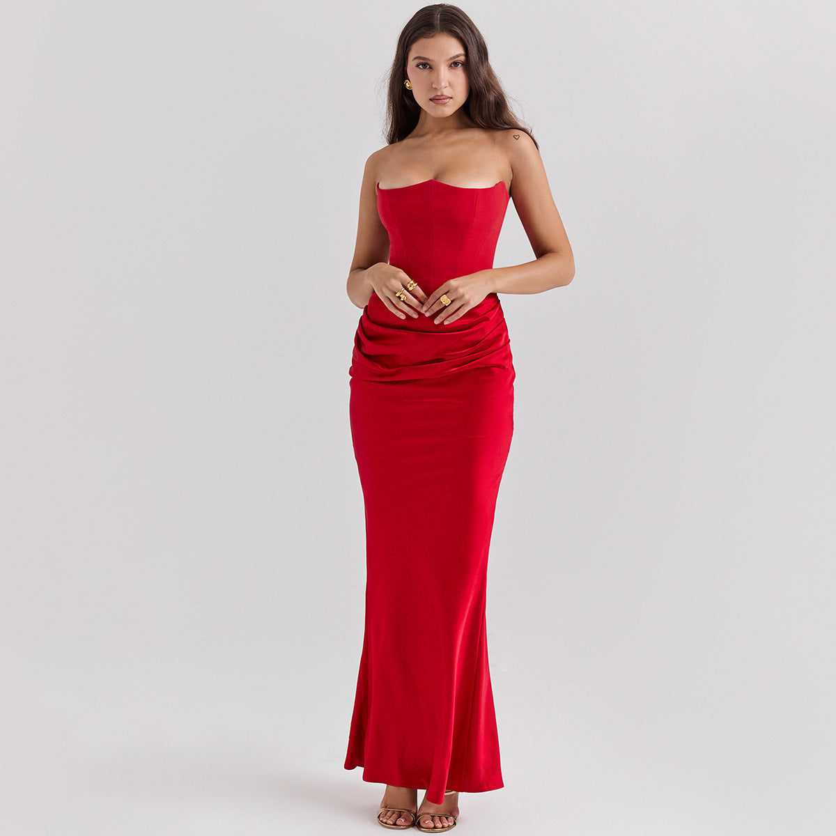 Yara™ | Robe Satin Vintage - Élégance Intemporelle et Confort Luxueux - Image 3