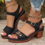 ELARA™ | Sandales femme grande taille : talon large et confort estival