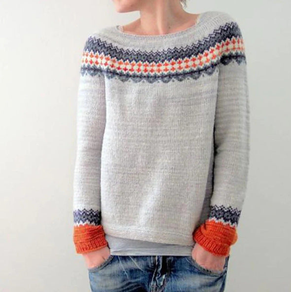 Col_rond_intemporel_du_pull_Mme_No_l_parfait_pour_toutes_les_occasions._86986a48-cef2-4f46-9783-3c2121023a2b.jpg Mme Noël™ | Pull Femme Style et Confort Intemporels - Image 1